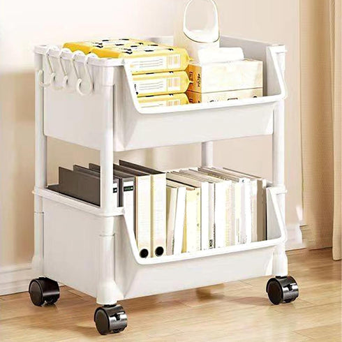 Generic 2/3/4 Tier Utility Rolling Cart with Wheels Toys Stationery Snacks Organizer Rolling Storage Cart Organizer