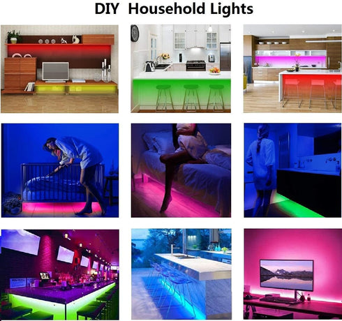 2x9.84ft 5050 Dimmable Motion Activated Under Bed Lights, RGB Color Changing LED Strip Lights with Sensor, APP Control
