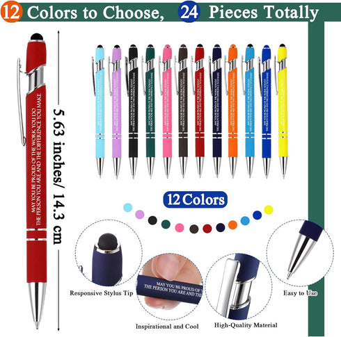 Qilery 24 Sets Employee Appreciation Gifts School Staff Gifts Thank You Gifts Green Leaves Greeting Cards Stylus Ballpoint Pens Hemp Rope for Coworkers Teacher Nurse Student Graduation Team Work by Qilery