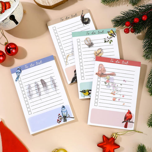 Fumete 4 Pack Bird Lover Gifts for Women - Sticky Notes Bird to Do List, 200 Sheets Christmas Cardinal Gifts for Women