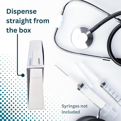 800 12mm 40mm (0.5" 1.5") Blank White Medical Syringe Labels - Write-On Medication Labels on Roll in Dispense Box. x x