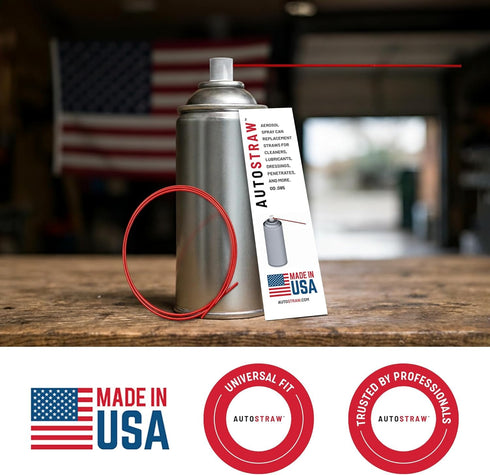 ShopStraw 50" 4 Pack AUTOSTRAW Red Aerosol Can Replacement Straws, Universal fit for All USA-Made Spray cans
