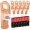 SELTERM 10pcs 4/0 Awg Battery Lugs, 1/2" Stud Ring Terminal Connectors with 12pcs Heat Shrink Tubing Kit