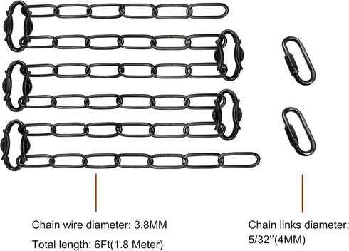 Amadget 6 Ft Lighting Chain with Connection Locks for Hanging Lamp, Chandelier, Pendant, Lantern, Swag Lamp