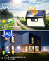 2 Pack 140 3 Peasur Solar Lights Outdoor Motion Sensor, LED Solar Powered Fence Wall Light Waterproof, Modes Solar