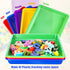 Maitys 15 Pcs Flat Plastic Trays 16.1 x 11.8'' Sensory Storage Tray, Stackable Classroom Bins for Office Home Organizer