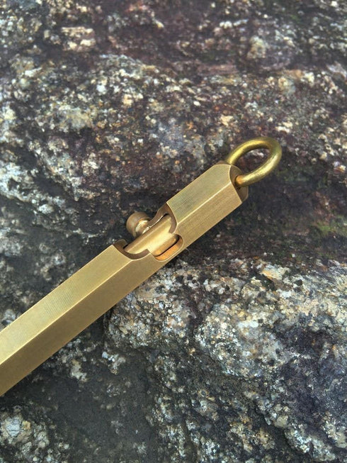 Mini Size Solid Brass Pen, Portable Delicate Signature Six-Edge Ballpoint Pen