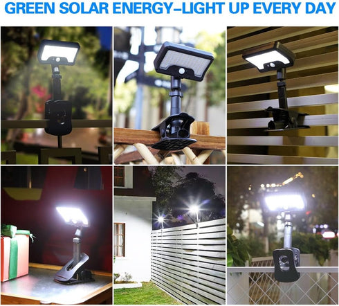 92 600LM IP65 360 (1 Pack) Outdoor Clip-on Solar Motion Sensor Light, LED Waterproof, Adjustable Solar Security Light