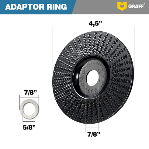 GRAFF Premium Wood Carving Disc 4 1/2 Inch for Angle Grinder, Shaping and Grinding Wheel for Wood and Plastic