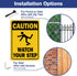 Caution Watch Your Step Sign, Safety Sign, 10 x 7 Inches, Rust Free Aluminum, UV Protected, Waterproof