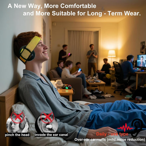 Sleep Ear Muffs Noise Reduction with Earplugs Noise Cancelling Earmuffs Lightweight Sound Proof Ear Protection