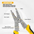 KATA 8 Inch Wire Cutter and Stripper, Cutting for 10-20 AWG Solid Wire, TPR Material Dual Color Handle, Yellow
