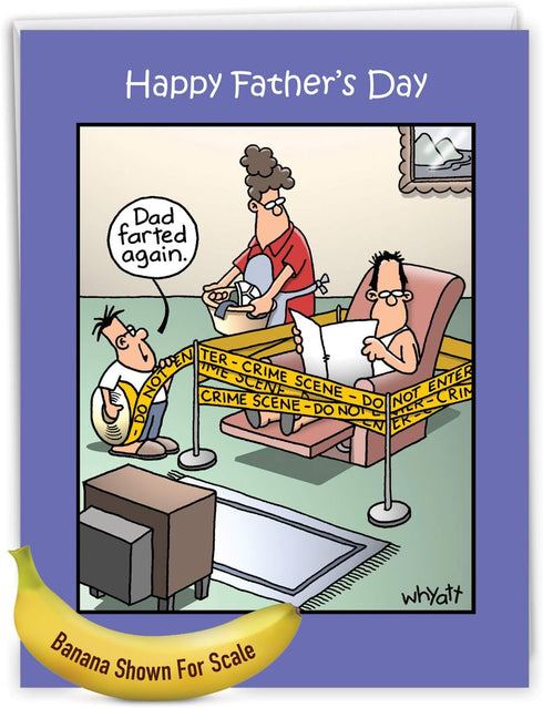 NobleWorks Funny Father's Day Card, 8.5 x 11 Inch, Big Appreciation Humor Notecard for Dads