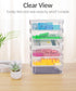 Sooez 6 Pack Extra Large Pencil Box, Clear Plastic Crayon Case for Craft, Art, School Supplies, Pink