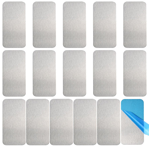 Bogigul 16pcs Under Cabinet Light Magnetic Strip, Adhesive Metal Plates for Magnets, Magnetic