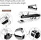 Outus Office Supplies Set, Acrylic Stapler Kit with Tape Dispenser, Clips, Pen, Scissors, and 1000 Staples, Black