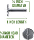 Hillman Group Combo Sidewalk Bolt, 25 Pieces, Rust-Resistant, Durable Truss Head, (1/4" x 1") Stainless Steel