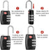 DanziX TSA Approved Lock - 3-Dial Combination Travel Luggage Lock with 4 Colors Stainless Steel Safety Tether