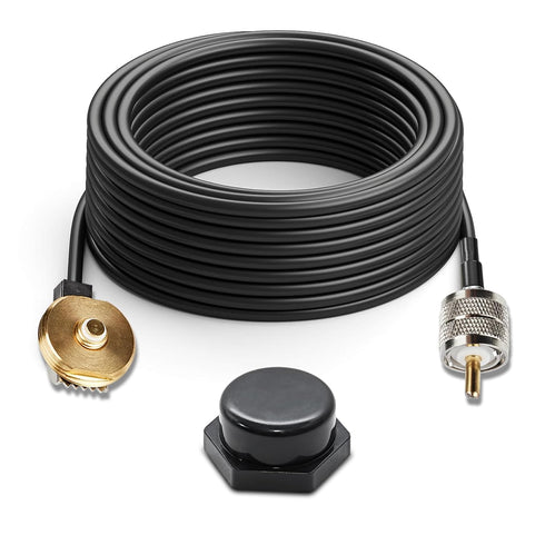 Anina 16ft Pure Copper Coax Cable NMO to PL259 Male, Low Loss