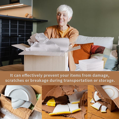 Moving Supplies, 16"x16" 50 Pack Cushion Foam Pouches for Packing Dishes, Glasses, and Cups