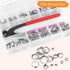 120PCS 11 Sizes Single Ear Hose Clamps, 304 Stainless Steel Stepless Cinch Rings Crimp Assortment Kit with Ear Clamp