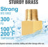 SUNGATOR 4-Pack 1/2 Inch Male x 1/2'' Female Brass Pipe Fitting Adapters, 1/2'' NPT Male to Female