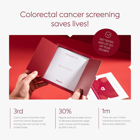 COLONOX at-Home Colon Screening Test Kit, Easy to Use Fecal Occult Blood Test for Early Detection (2 Tests)