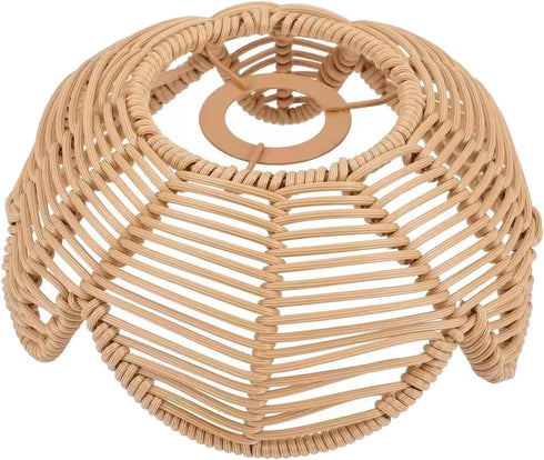 Gralara Imitation Rattan Lamp Shade Woven Lampshade Lotus Flower Shaped Floor Lamp Cover