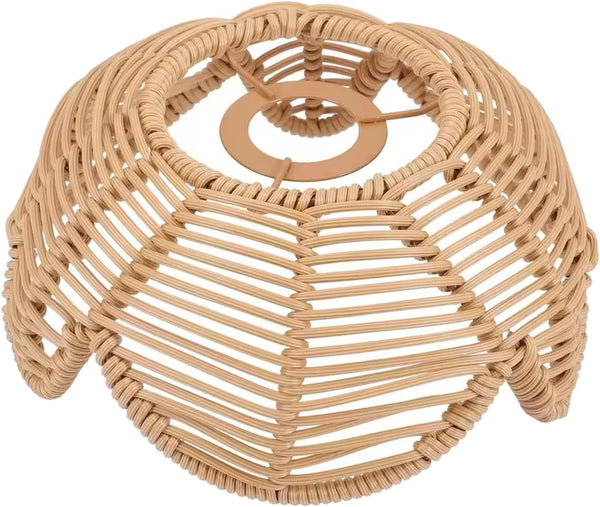 Gralara Imitation Rattan Lamp Shade Woven Lampshade Lotus Flower Shaped Floor Lamp Cover