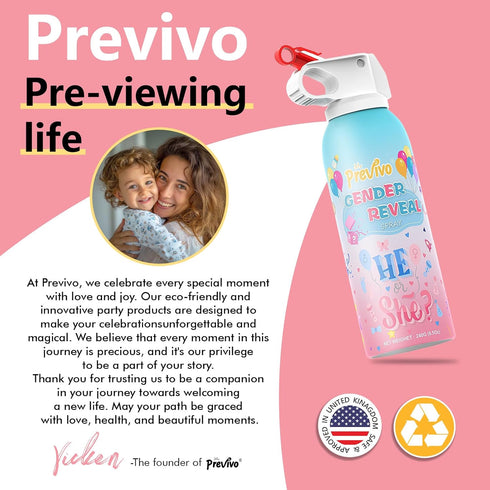 Set 100% Reveal Fire Extinguisher -Gender Reveal Color Smoke Powder Spray - Biodegradable Party Supplies- For Memorable