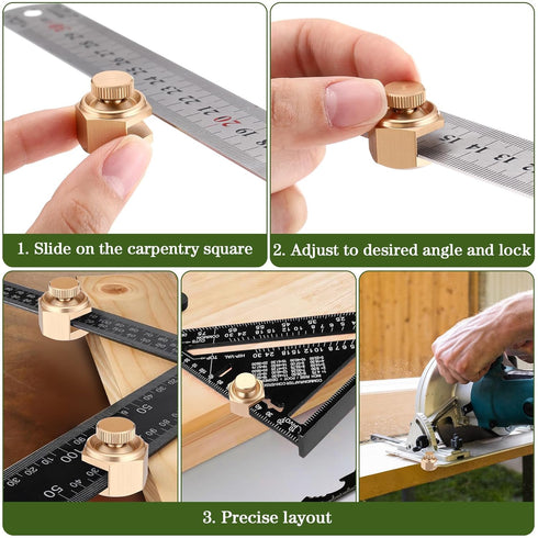 4 Pack Set Stair/Square Gauge for Framing Square, Stair Stringer Layout Tool for Circular Saw, Carpentry Squares