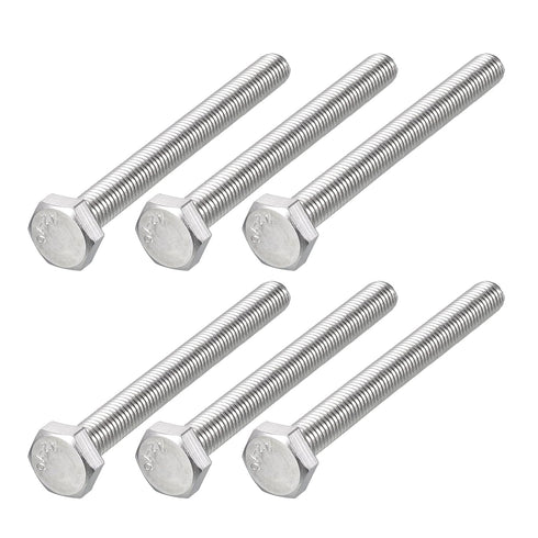 Hex Bolts (M10-1.5x100mm) 6Pcs, 304 Stainless Steel Fully Threaded Hex Head Screws for Furniture Repair