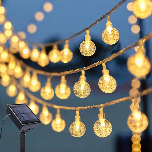Vigdur Solar String Lights Outdoor, 2 Packs 15ft Globe String Lights with