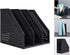 Leven Collapsible Magazine File Holder, Desk Organizer with 3 Vertical Compartments, Dark Grey