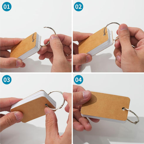HSYMQ 6 Pack 300 2.7 1.6 Colored Flash Cards with Sheets Study Cards, * Blank Notecards with Binder Ring, for DIY