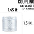 PIPE DÉCOR 3/4 in. Galvanized Malleable Iron Coupling, 8 Pack for DIY Furniture & Plumbing