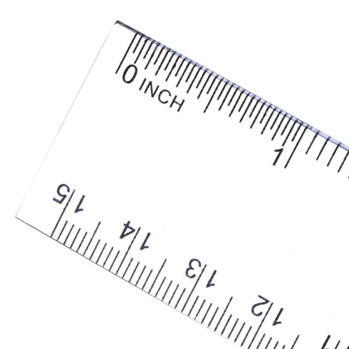 2 Pack Plastic Ruler - Straight Ruler Measuring Tool for Student School Office (Clear, 6 Inch)