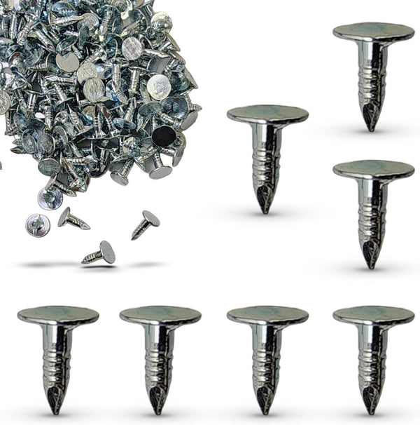 200 Pack Steel Roofing Felt Nails, 1/2 Inch - Broad Head Pins for Shed Roof Roofing Felt Slate Boards