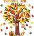 Thanksgiving Classroom Bulletin Board Decorations, Fall Tree Set Puzzle Cutouts for Autumn Harvest Thanksgiving Party
