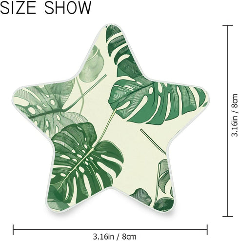 Burbuja 0.2W Monstera Leaves LED Night Light Plug into Wall Star-Shaped Nightlight Dusk to Dawn Auto Sensor for Bedroom