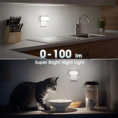 Dimmable 4 Packs DORESshop Night Lights Plug into Wall Daylight White, Cute Led Night Light, Dusk to Dawn Night Light