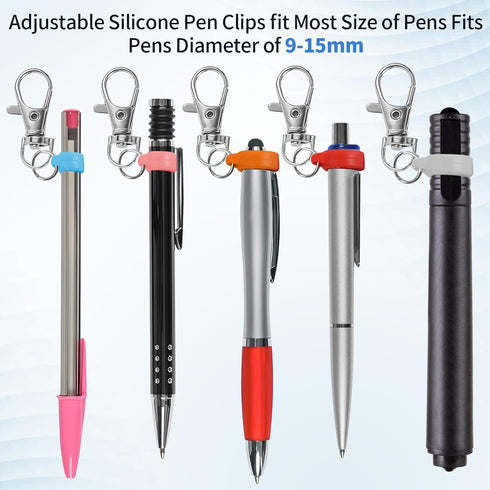 GAQWOK 6PCS Retractable Pen Holders - Clip on Pens for Badge Reel, Perfect Pen Holder for Lanyard, Nurses, and X-ray