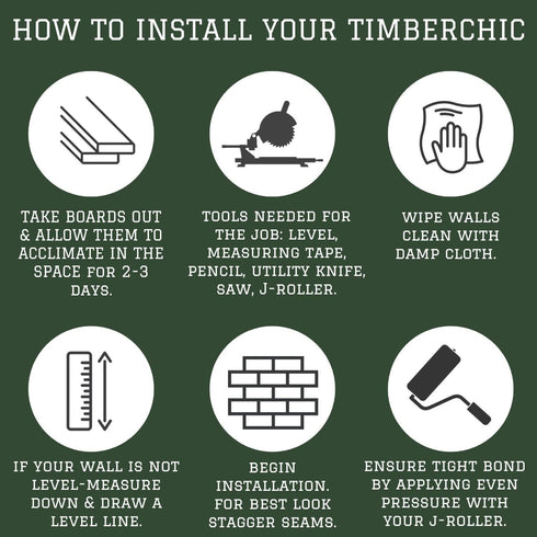Timberchic DIY Reclaimed Wooden Wall Planks, Peel & Stick Wall Covering for Accent Wall