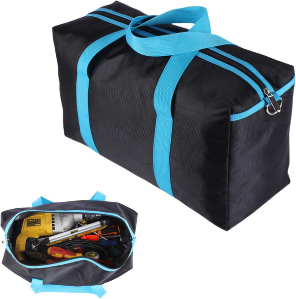 Wide Mouth Tool Bag, Heavy Duty Tote Bag for Men, High Capacity Organizer for Electricians Mechanics Carpenters (12