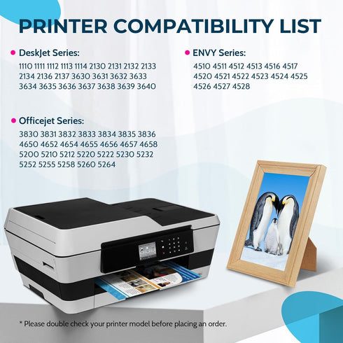 Penguin 63XL Black Ink Cartridges Remanufactured for HP Printer Deskjet 3637 3630 3632 1112 1110 Envy 4520 4512 4516