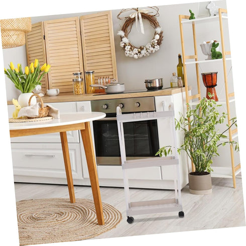 Tofficu Utility Rolling Cart Slim Cart with Wheels Modern Storage Organizer for Kitchen Bathroom Office Multi Shelves