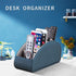 Remote Control Holder, Leather 5 Rooms Desk Organizer for Living Room, Bedside Table Remotes Caddy for TV Controllers