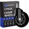 Office Chair Wheels for Carpet and Hardwood Floors, Heavy Duty Casters, Rubber Rollers Replacement, Black
