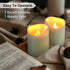 Pack 1 3" 4) FURORA LIGHTING Green Real Wax Crystallized LED Candle of (D x H for Home Dcor, Flameless Flickering
