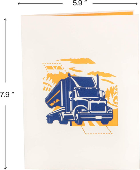 Ribbli Happy Birthday Truck Pop Up Car Card, Birthday Cards for Him, Her, with Envelope